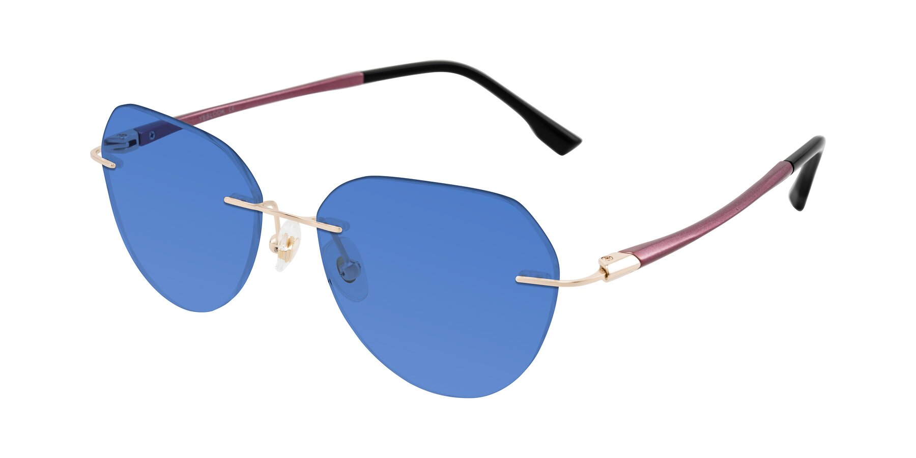 Angle of Noe in Rose Gold/Purple with Blue Tinted Lenses
