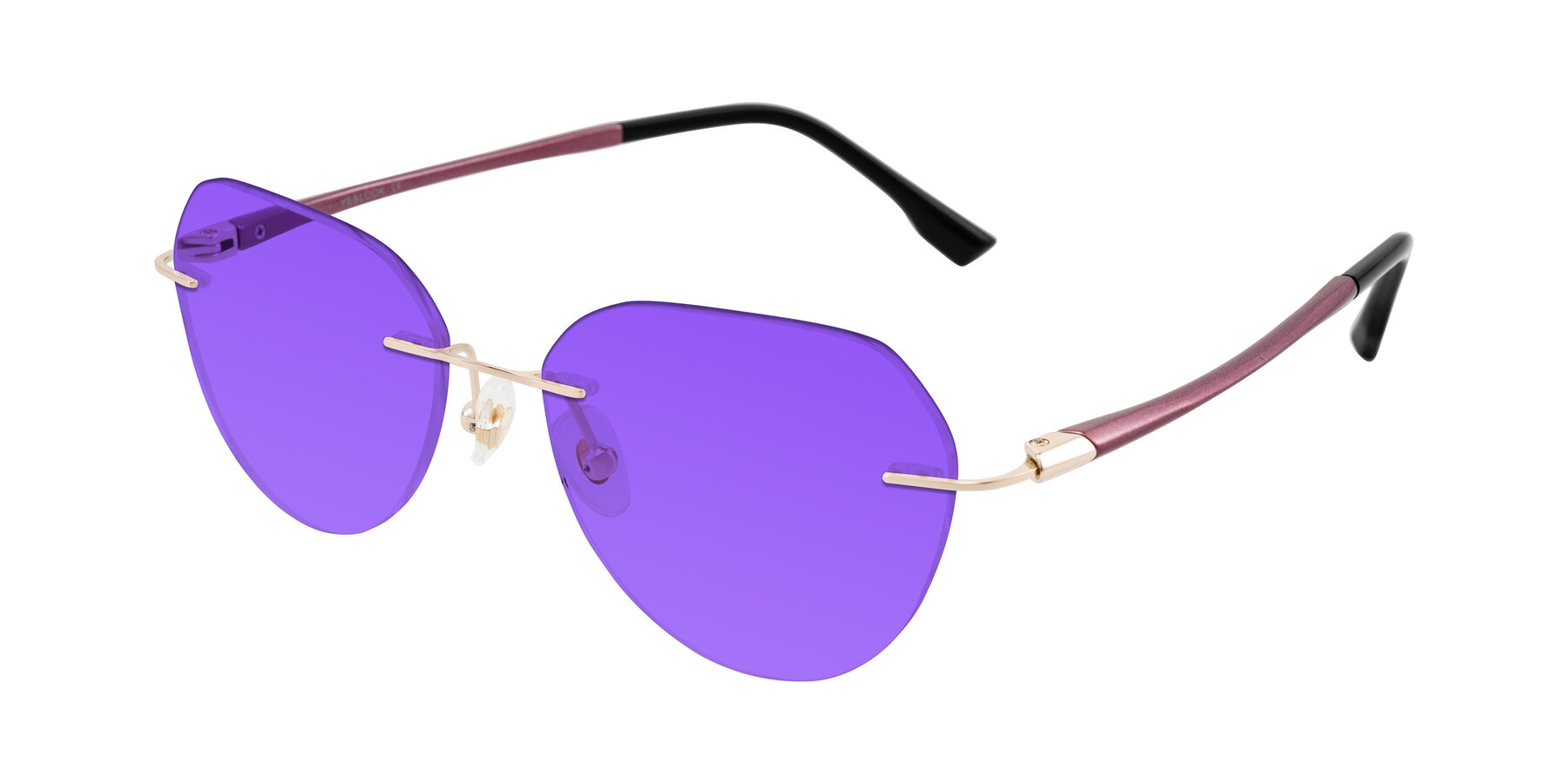 Angle of Noe in Rose Gold/Purple with Purple Tinted Lenses