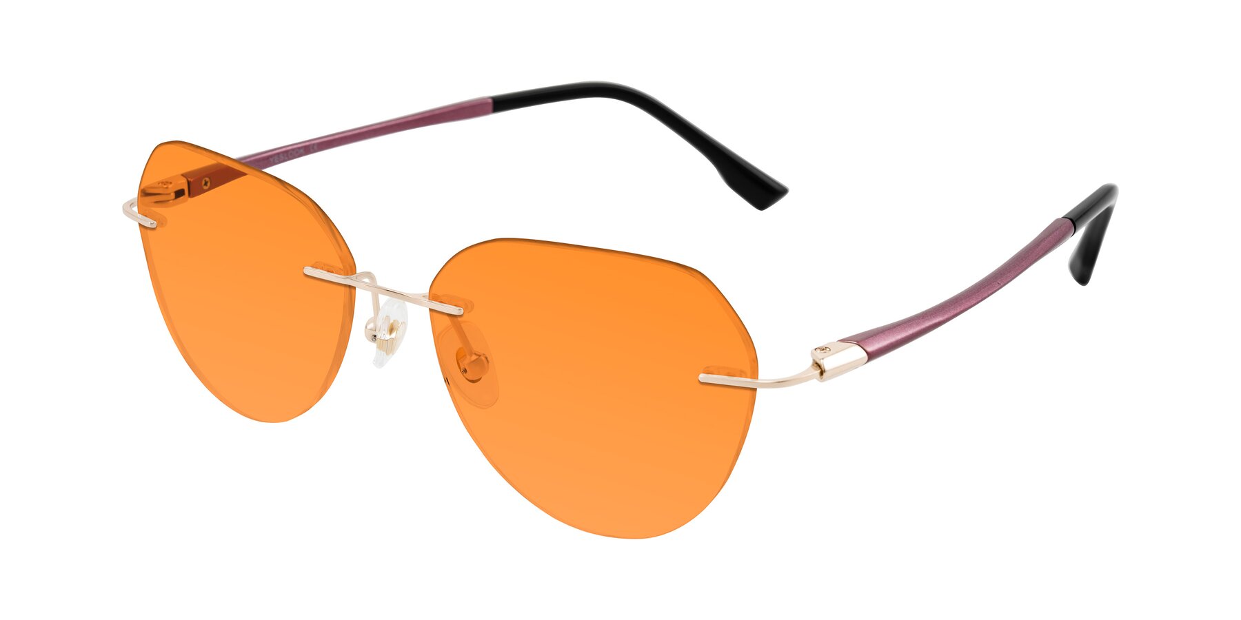 Angle of Noe in Rose Gold/Purple with Orange Tinted Lenses