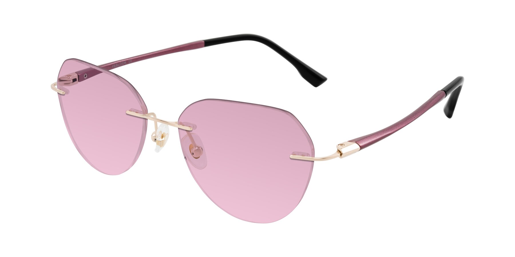 Angle of Noe in Rose Gold/Purple with Light Wine Tinted Lenses