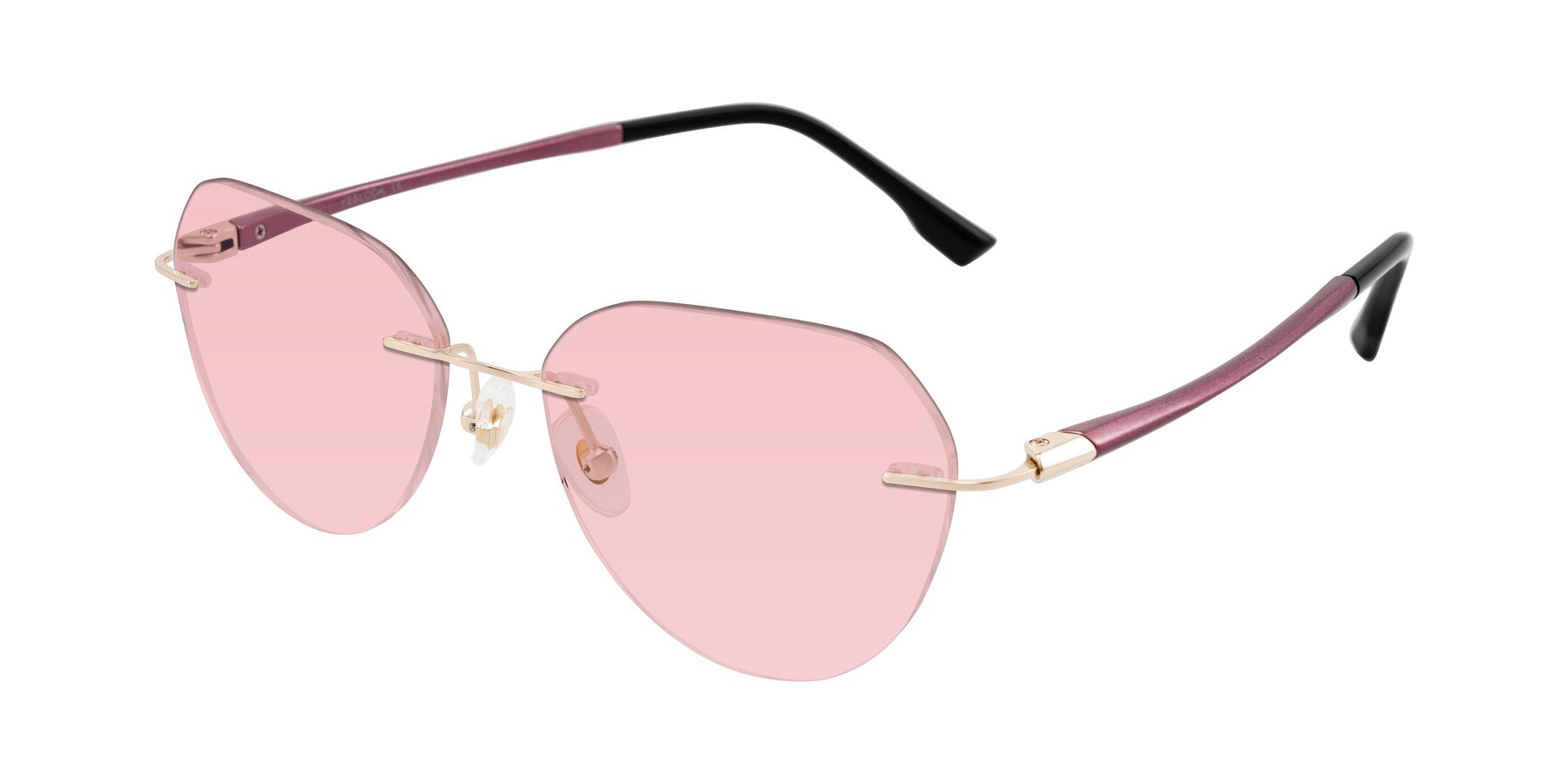 Angle of Noe in Rose Gold/Purple with Light Garnet Tinted Lenses