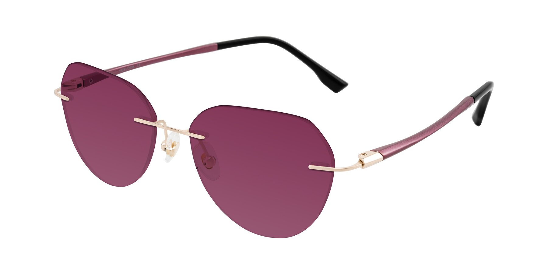 Angle of Noe in Rose Gold/Purple with Wine Tinted Lenses