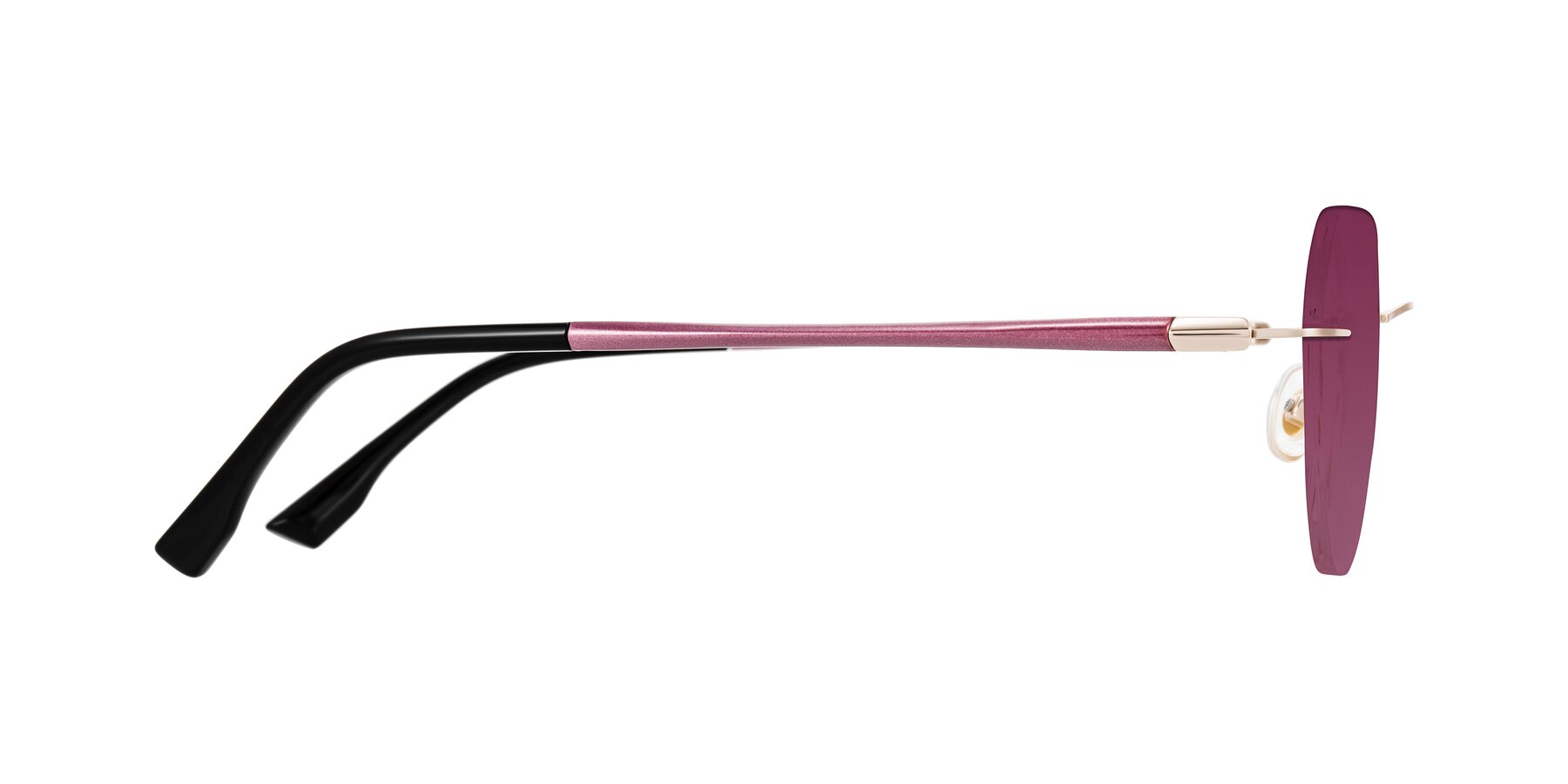 Side of Noe in Rose Gold/Purple with Wine Tinted Lenses