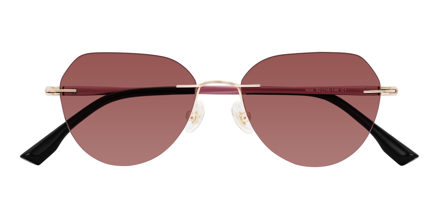 Noe - Rose Gold/Purple Tinted Sunglasses