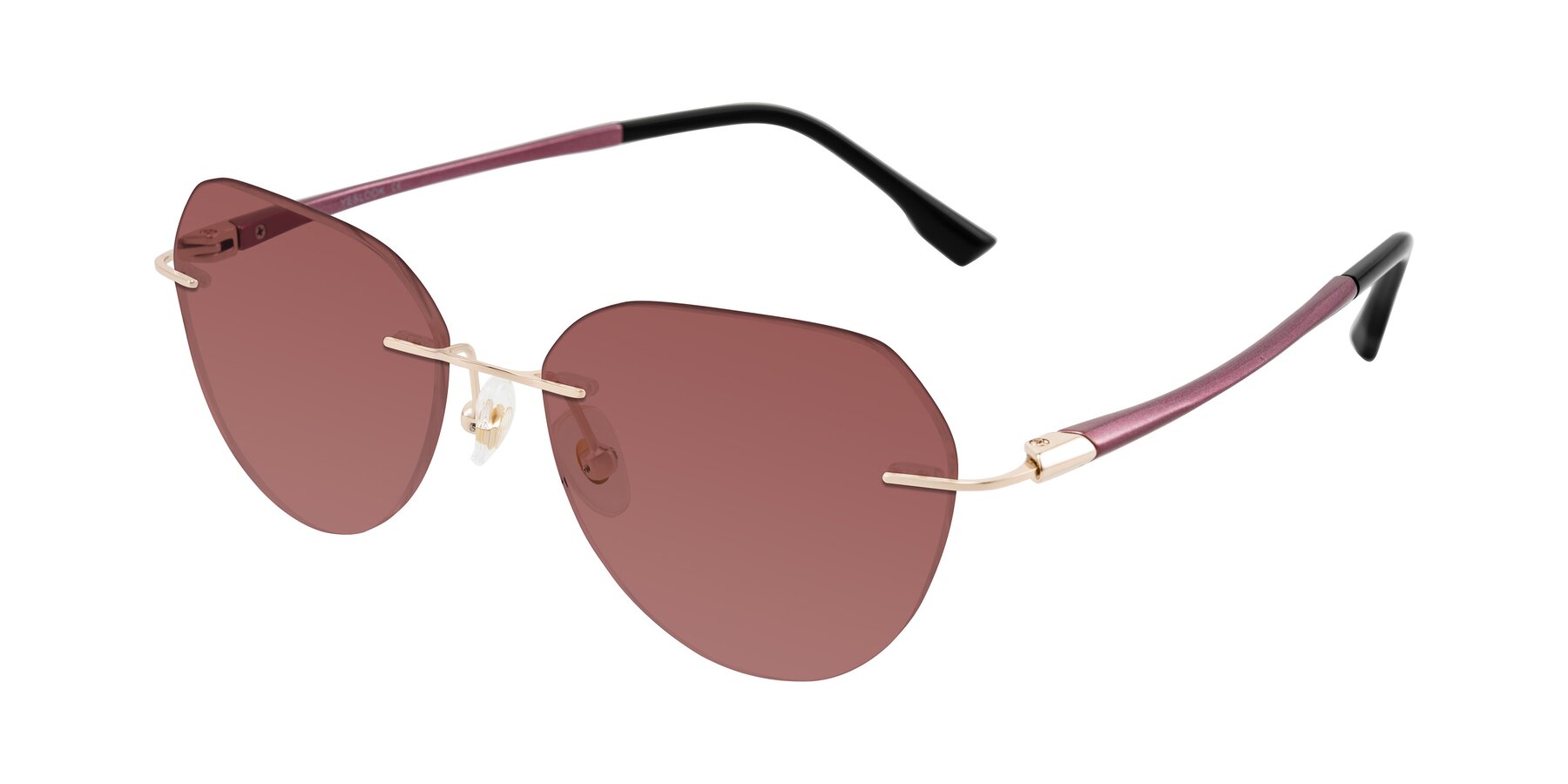 Angle of Noe in Rose Gold/Purple with Garnet Tinted Lenses
