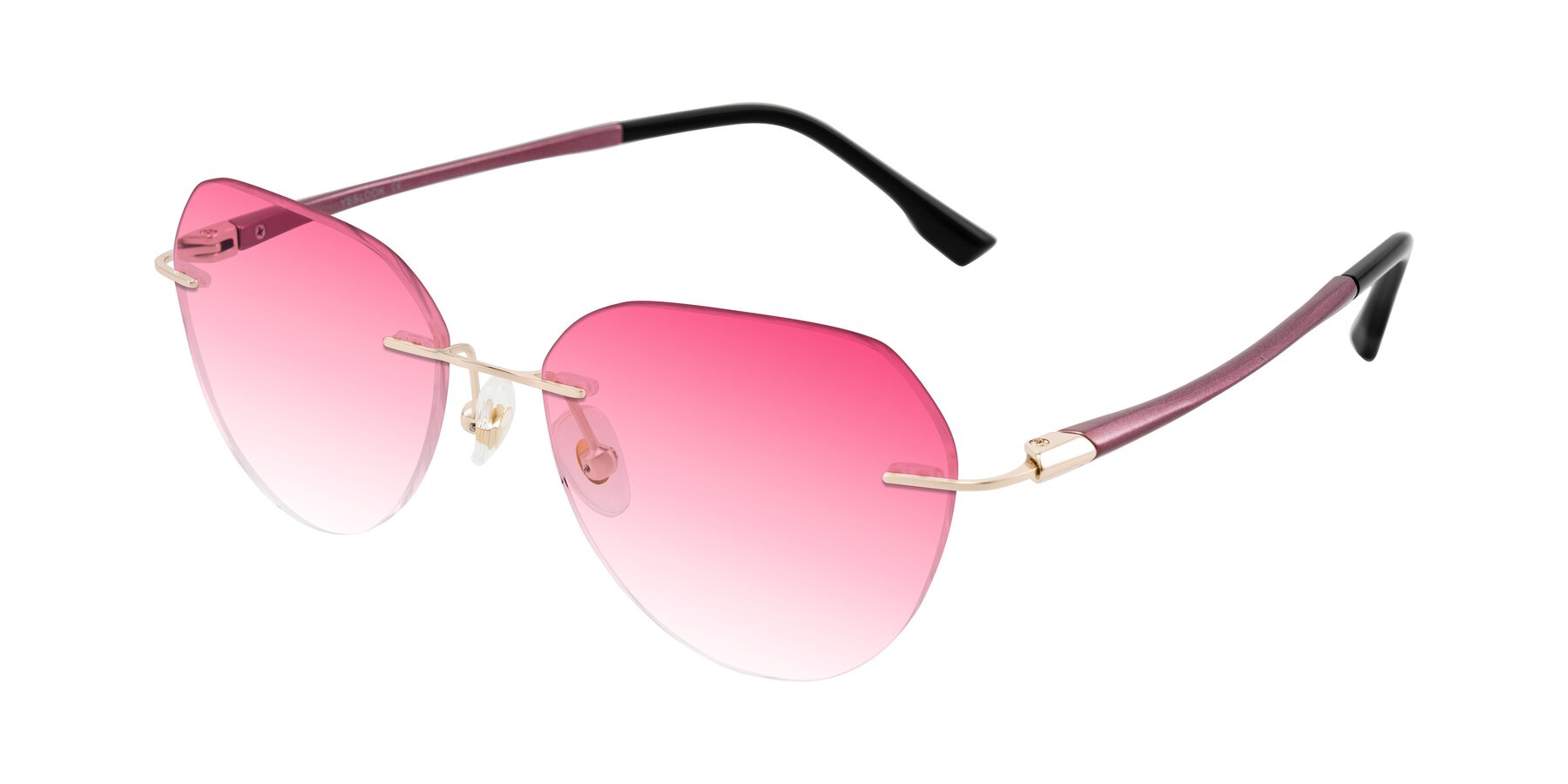 Angle of Noe in Rose Gold/Purple with Pink Gradient Lenses