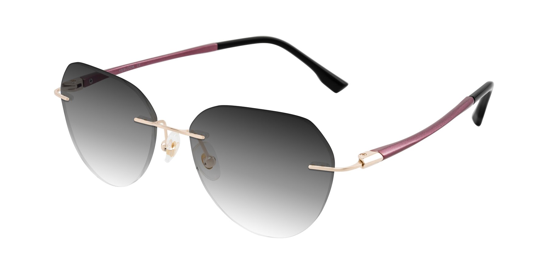 Angle of Noe in Rose Gold/Purple with Gray Gradient Lenses
