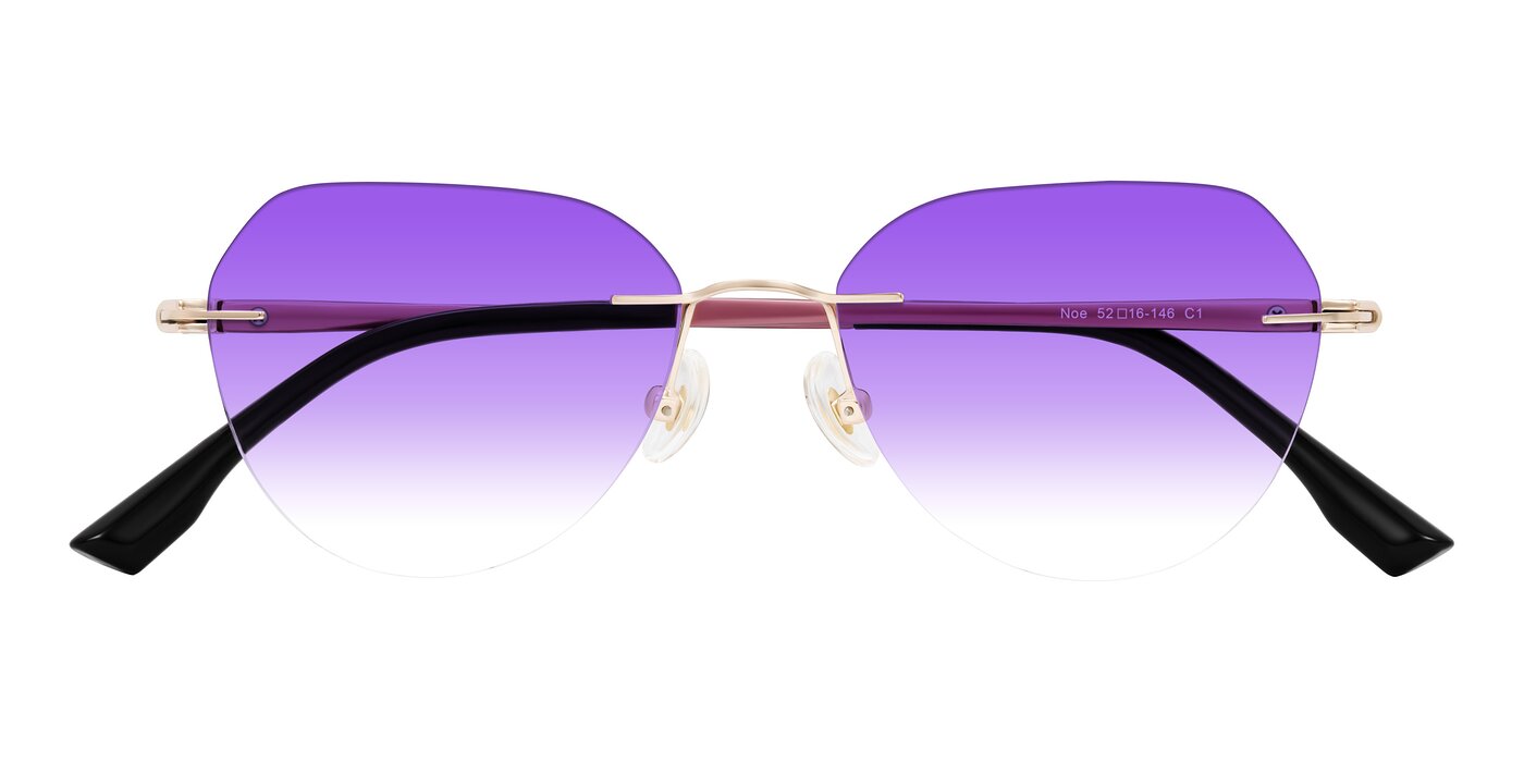 Noe - Rose Gold/Purple Gradient Sunglasses