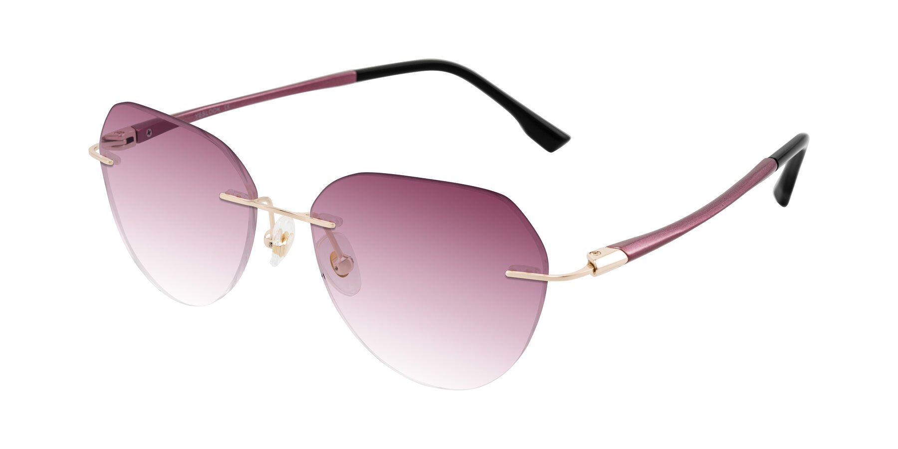 Angle of Noe in Rose Gold/Purple with Wine Gradient Lenses