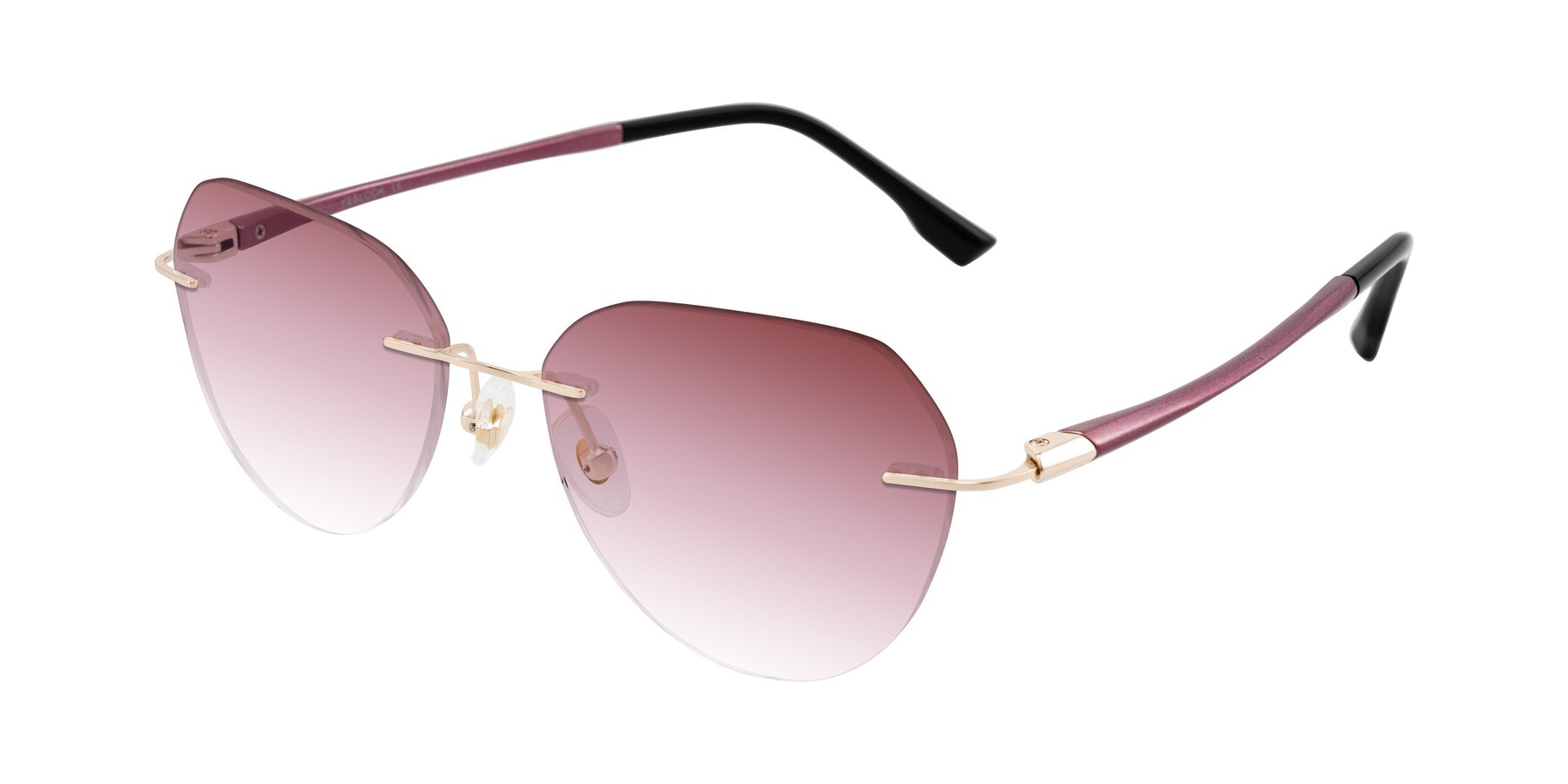 Angle of Noe in Rose Gold/Purple with Garnet Gradient Lenses