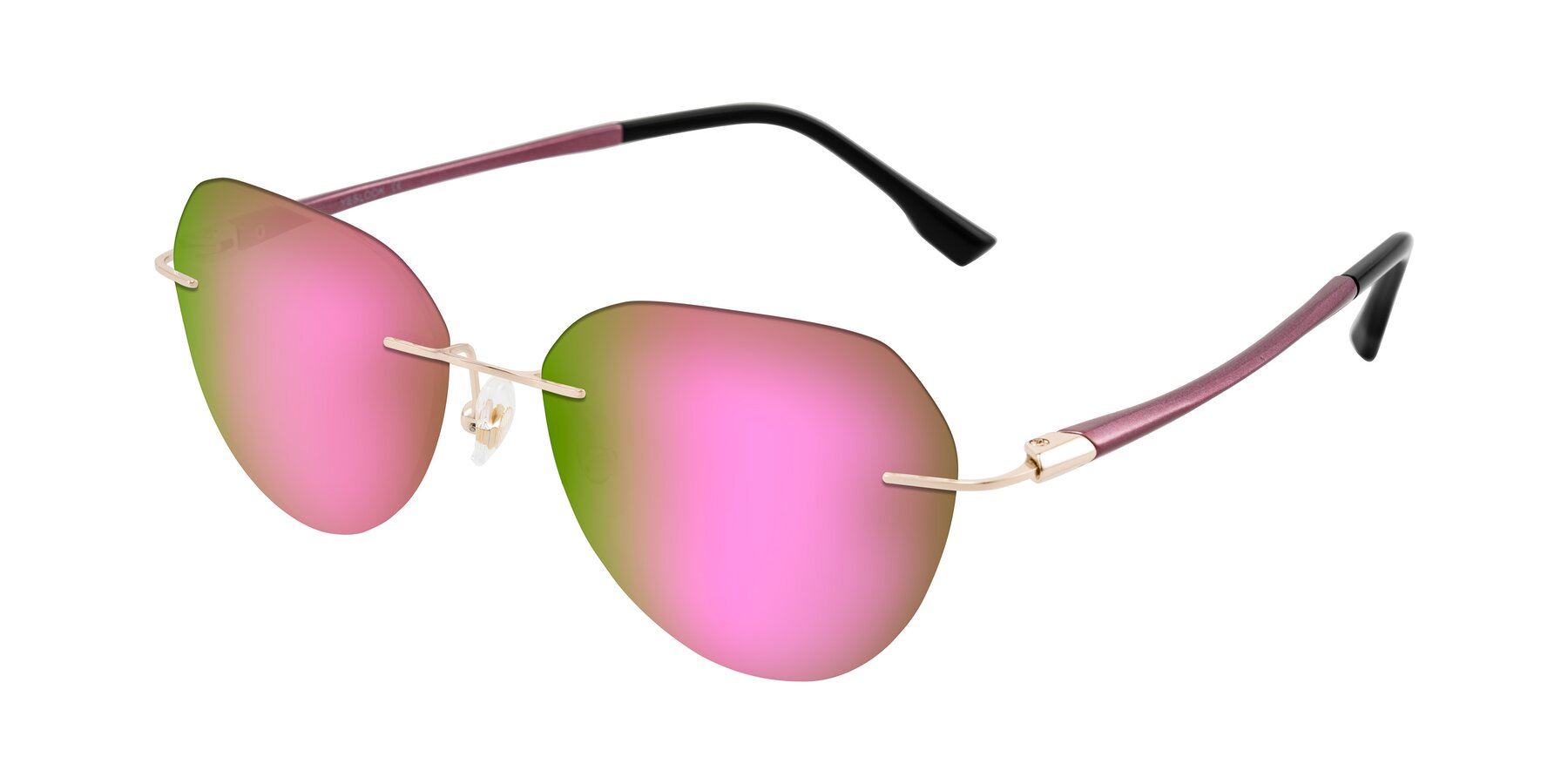 Angle of Noe in Rose Gold/Purple with Pink Mirrored Lenses