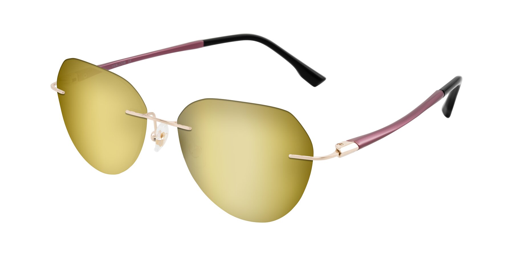 Angle of Noe in Rose Gold/Purple with Gold Mirrored Lenses