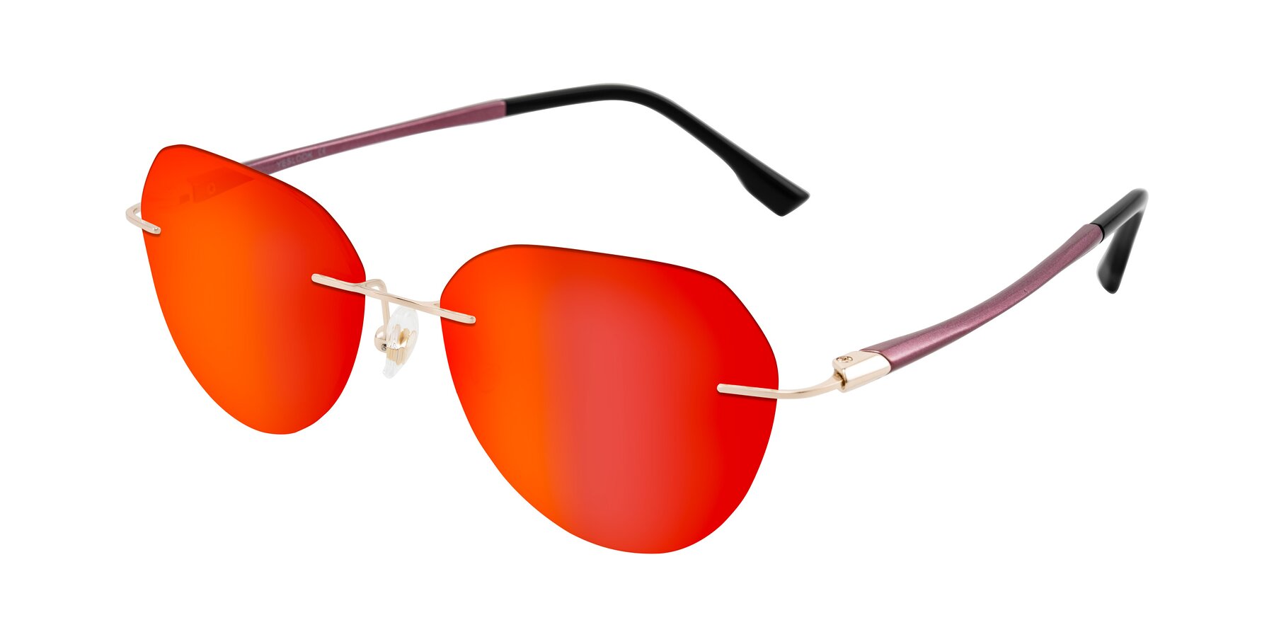 Angle of Noe in Rose Gold/Purple with Red Gold Mirrored Lenses