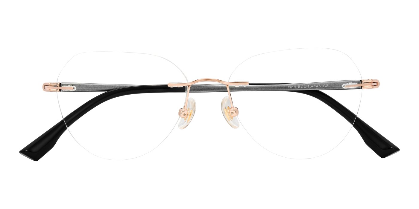 Noe - Rose Gold/Gray Eyeglasses