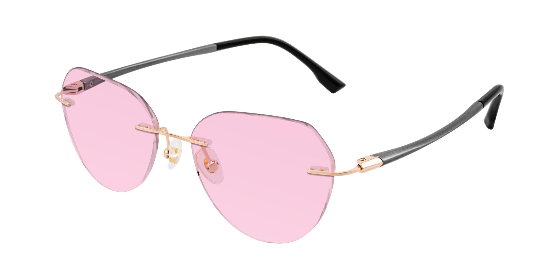 Angle of Noe in Rose Gold/Gray with Light Pink Tinted Lenses