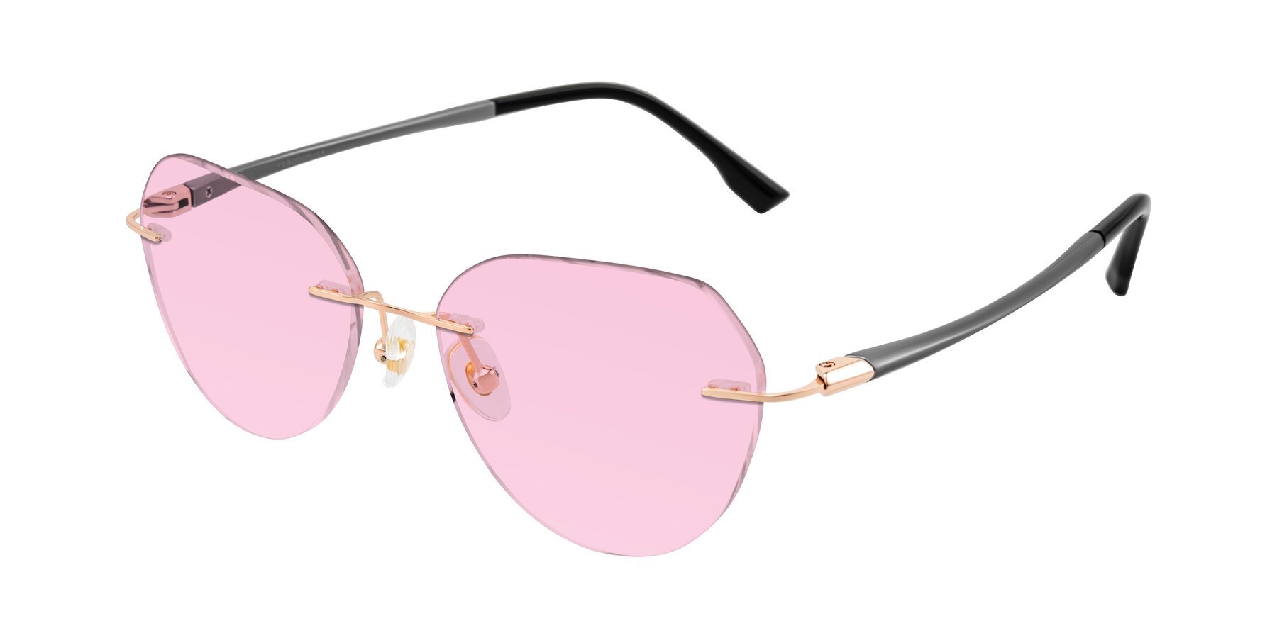 Angle of Noe in Rose Gold/Gray with Light Pink Tinted Lenses