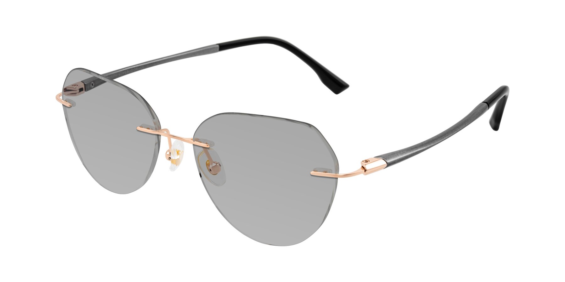 Angle of Noe in Rose Gold/Gray with Light Gray Tinted Lenses