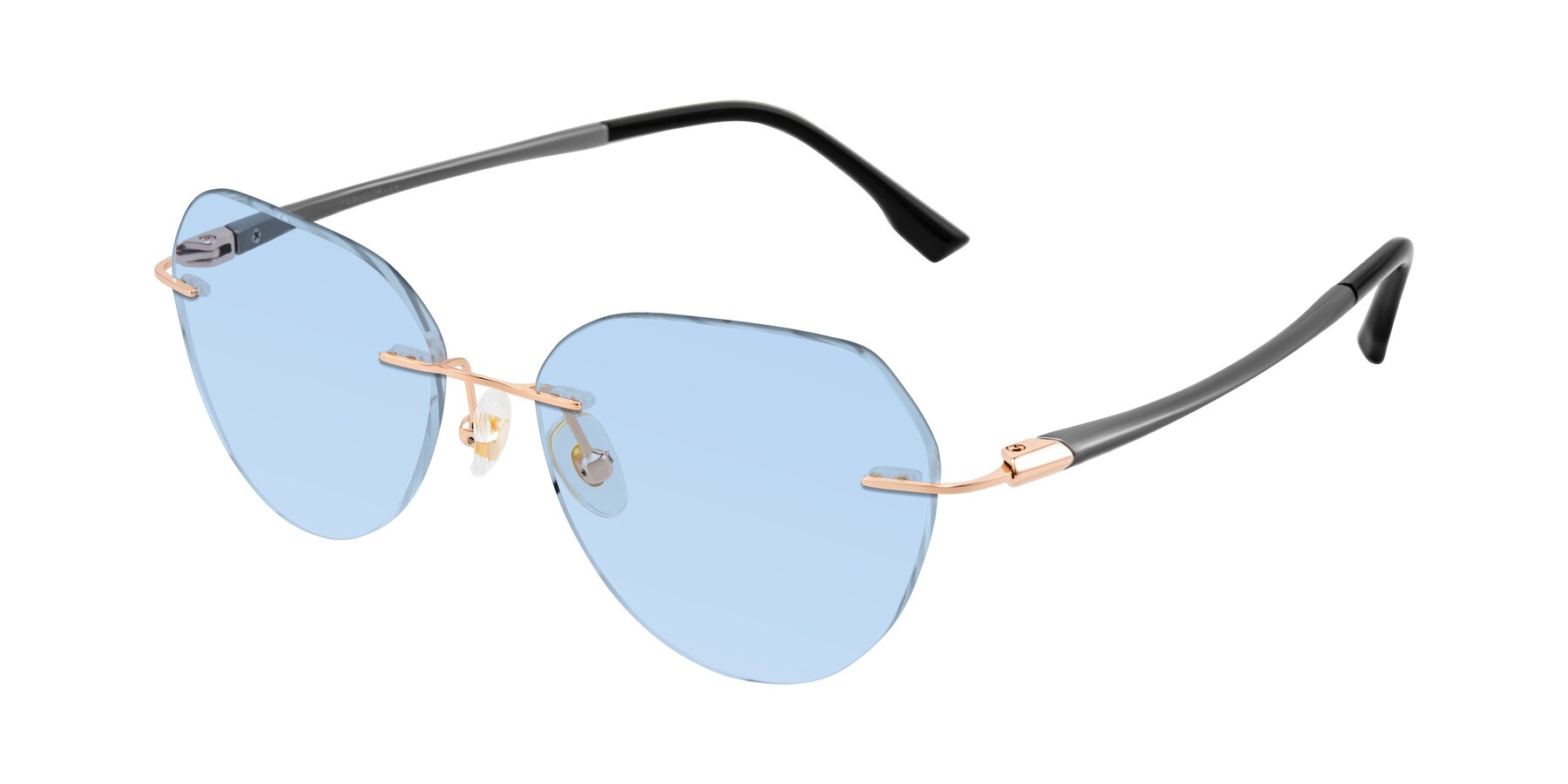 Angle of Noe in Rose Gold/Gray with Light Blue Tinted Lenses