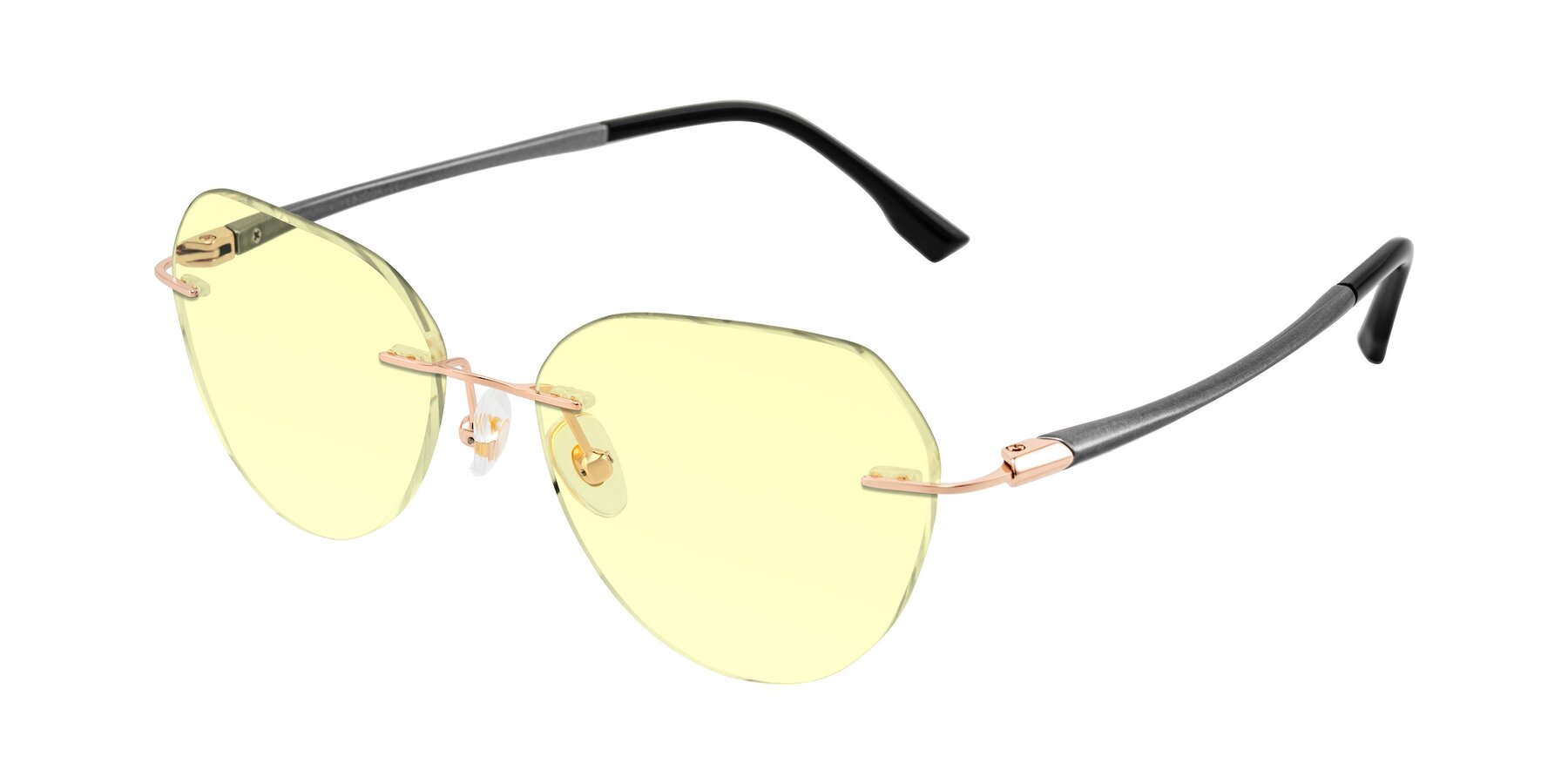 Angle of Noe in Rose Gold/Gray with Light Yellow Tinted Lenses