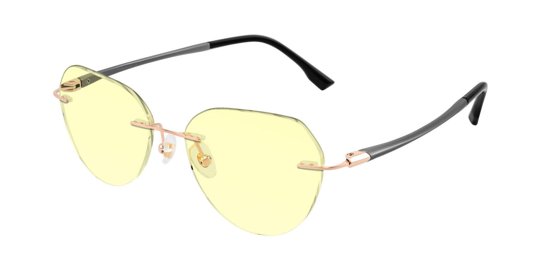 Angle of Noe in Rose Gold/Gray with Light Yellow Tinted Lenses