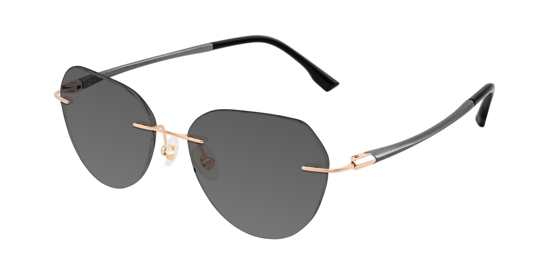 Angle of Noe in Rose Gold/Gray with Medium Gray Tinted Lenses