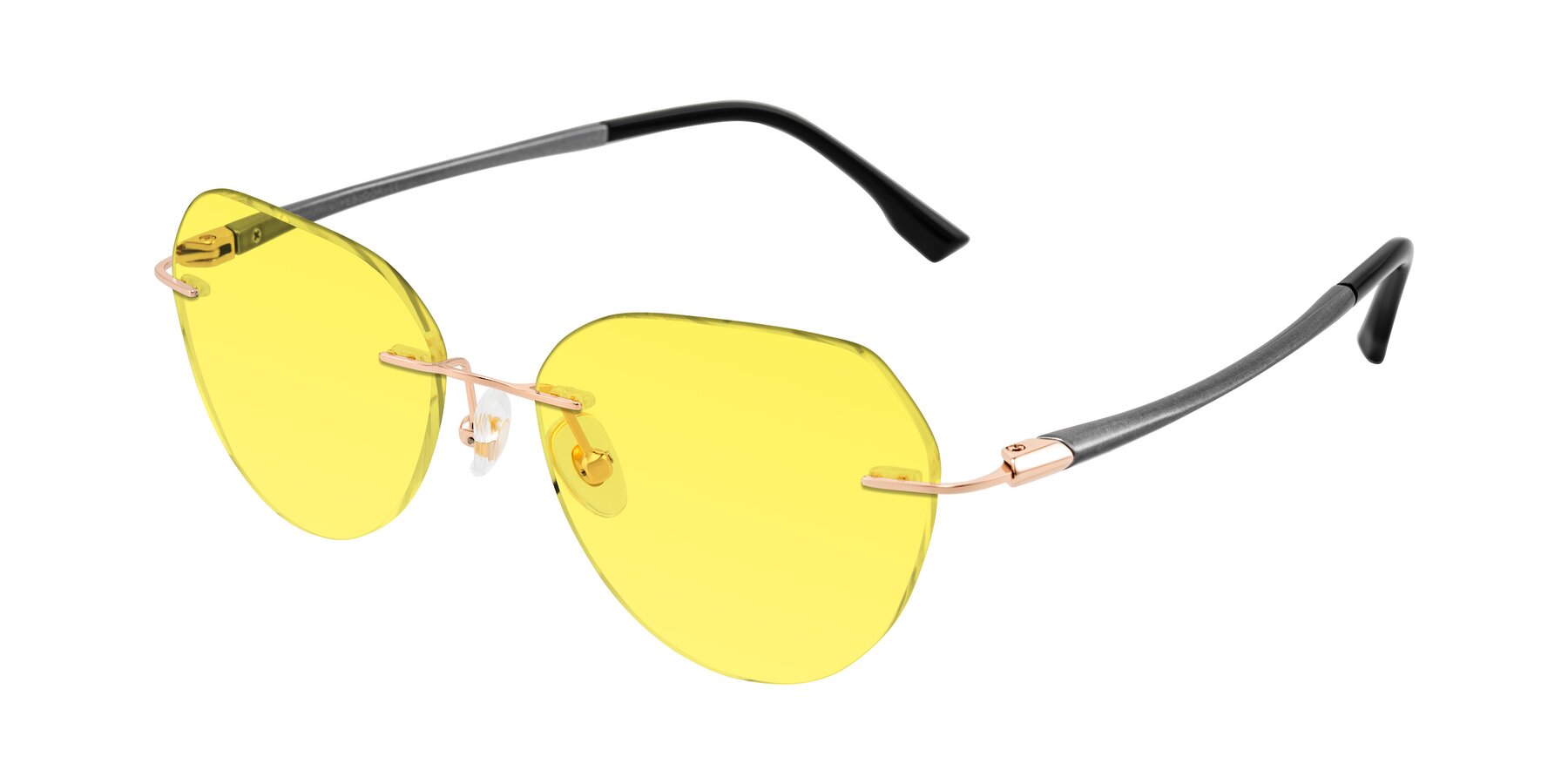 Angle of Noe in Rose Gold/Gray with Medium Yellow Tinted Lenses