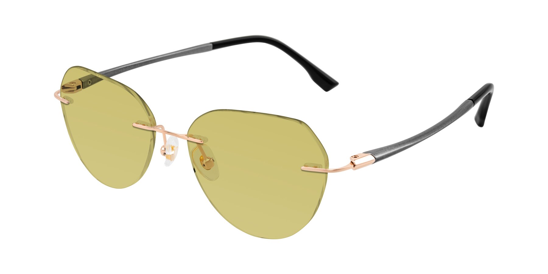 Angle of Noe in Rose Gold/Gray with Medium Champagne Tinted Lenses