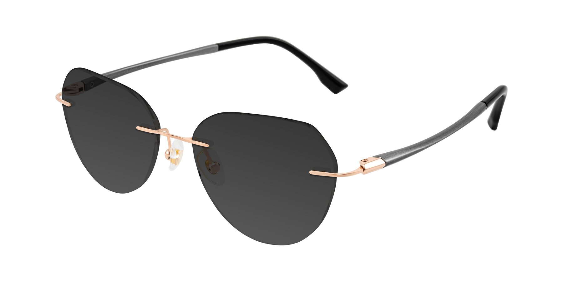 Angle of Noe in Rose Gold/Gray with Gray Tinted Lenses