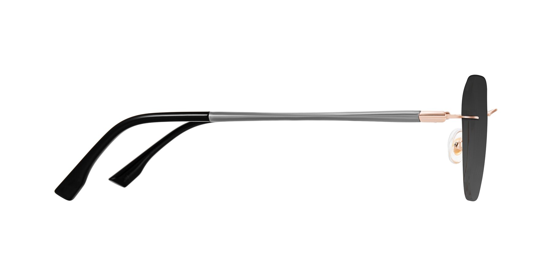 Side of Noe in Rose Gold/Gray with Gray Tinted Lenses