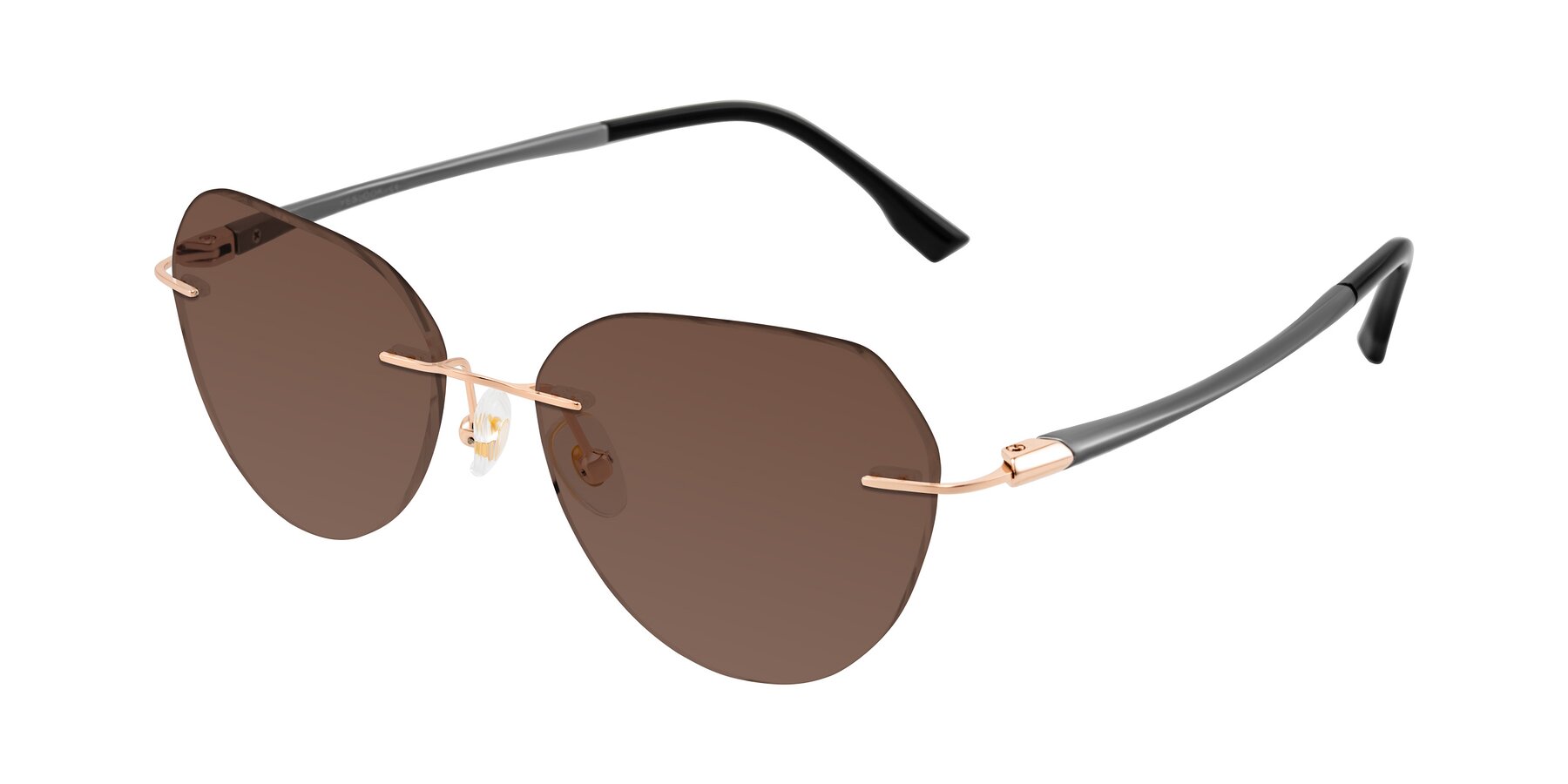 Angle of Noe in Rose Gold/Gray with Brown Tinted Lenses