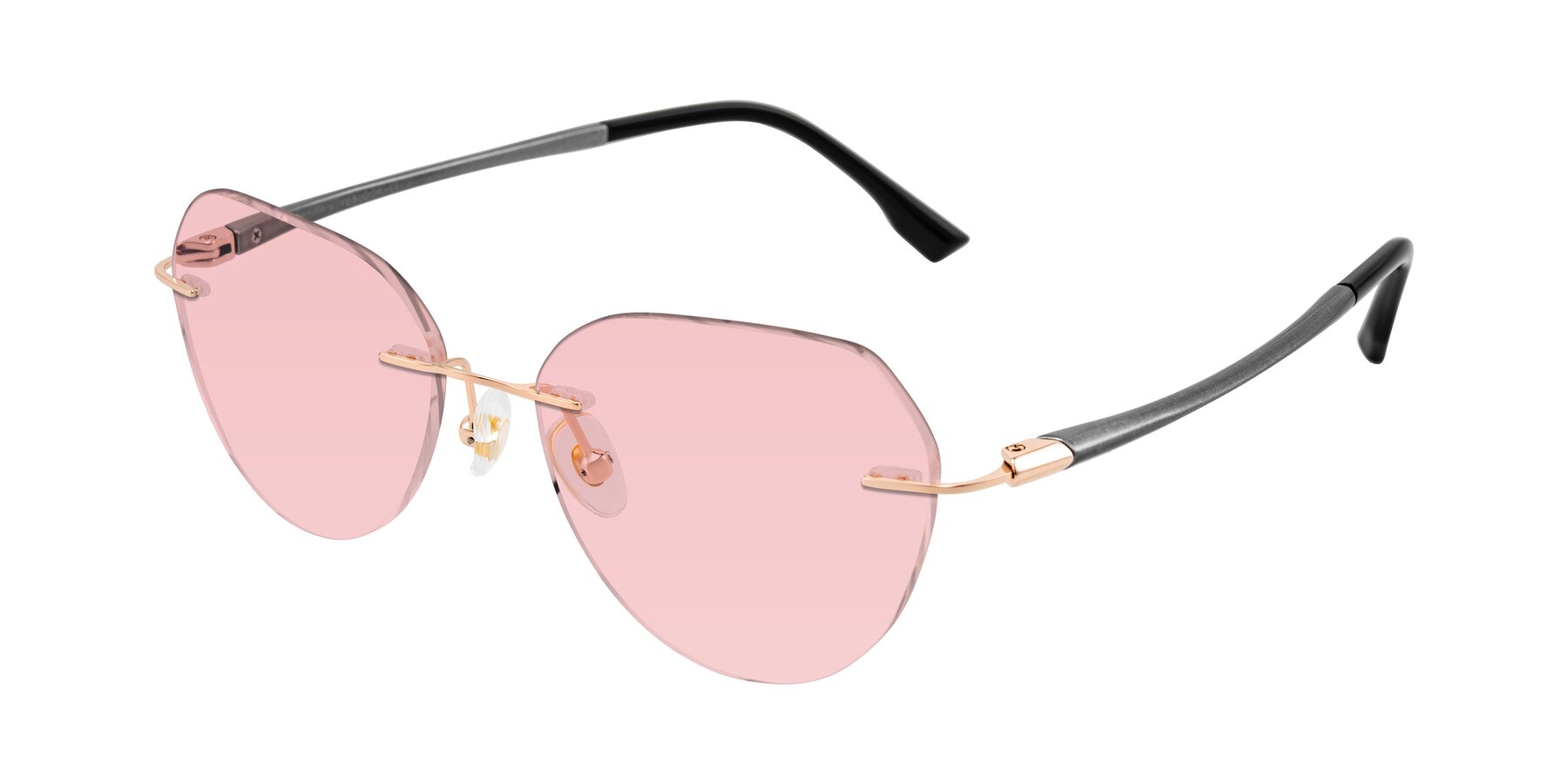 Angle of Noe in Rose Gold/Gray with Light Garnet Tinted Lenses