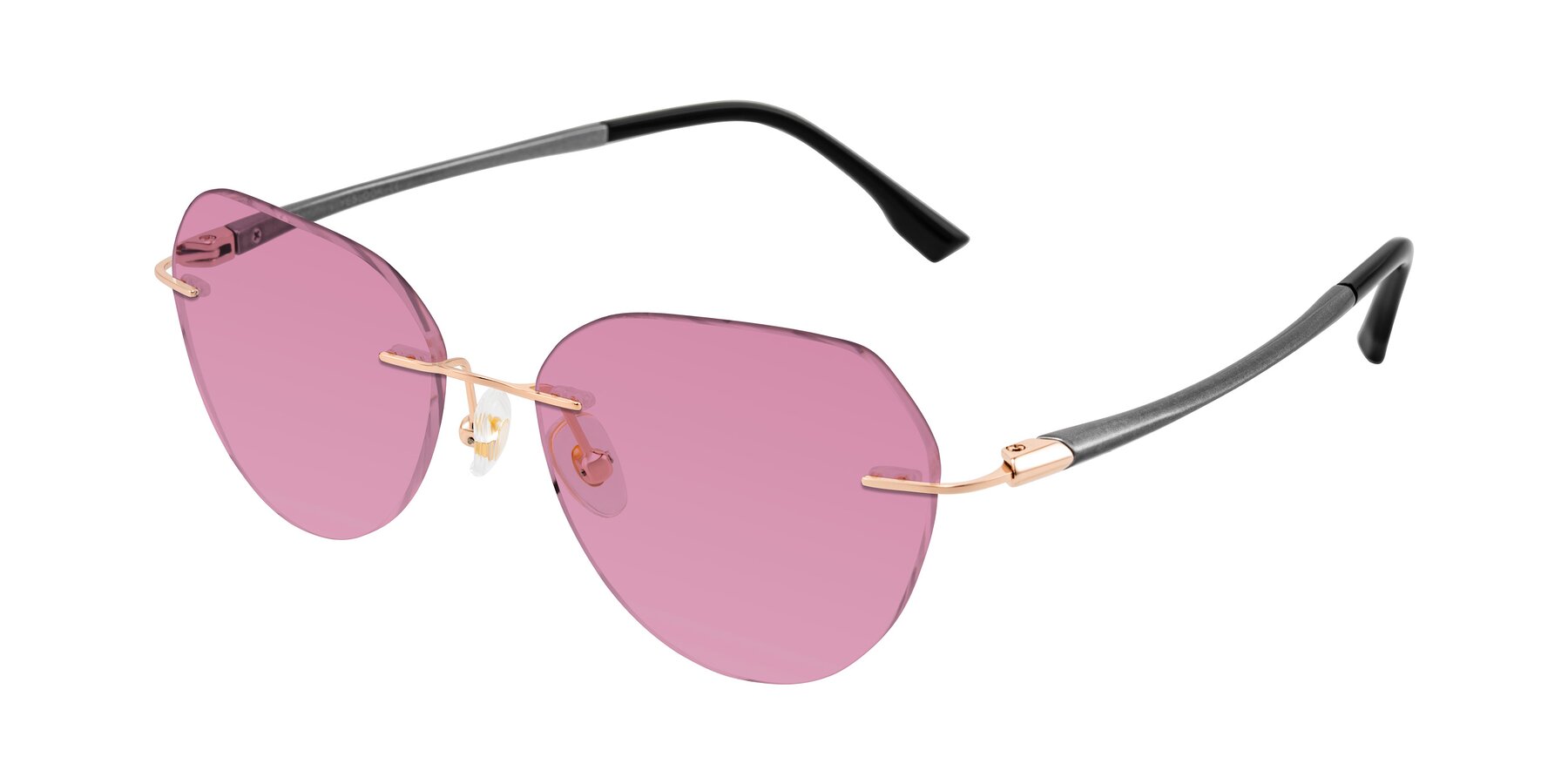 Angle of Noe in Rose Gold/Gray with Medium Wine Tinted Lenses