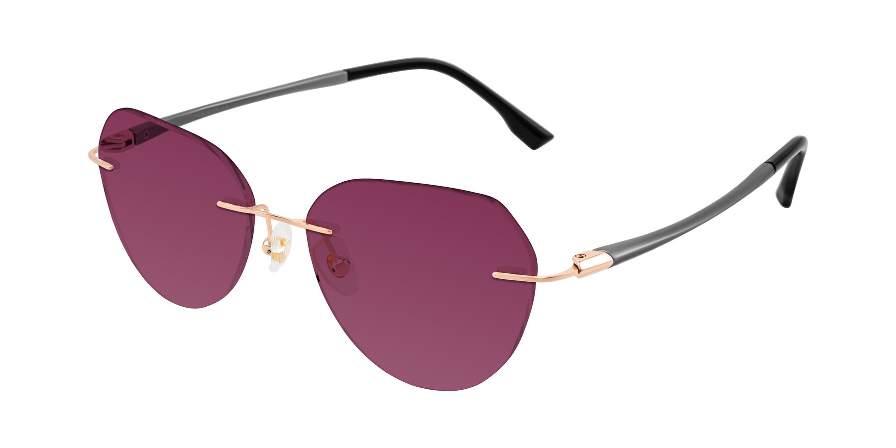 Angle of Noe in Rose Gold/Gray with Wine Tinted Lenses