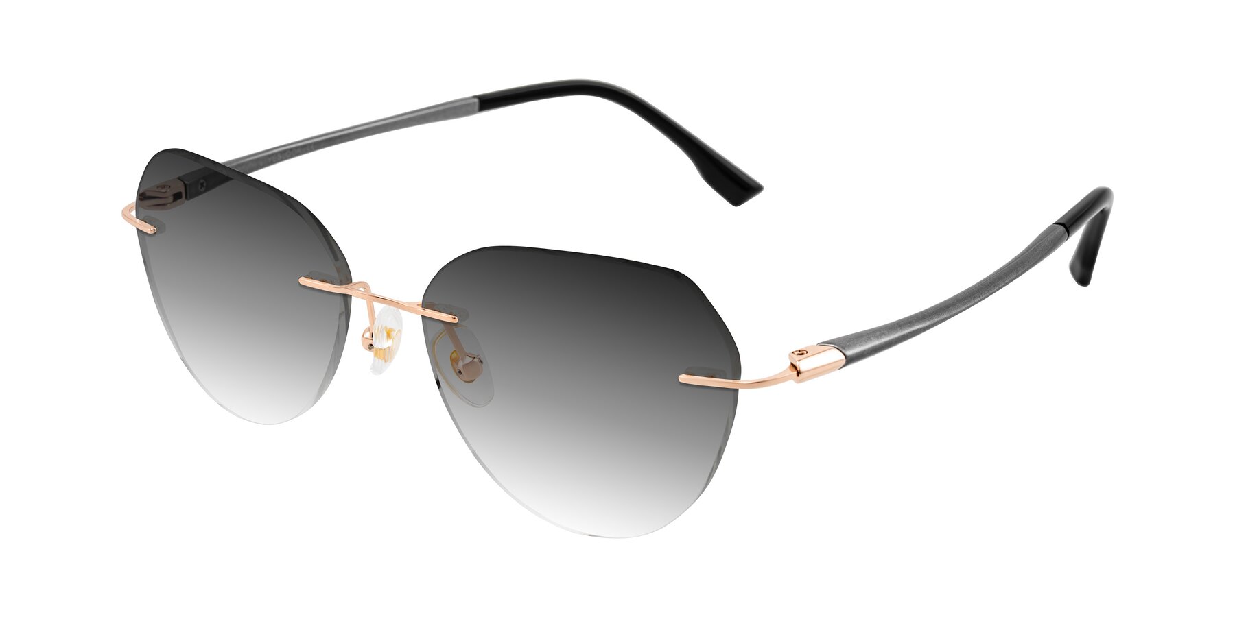 Angle of Noe in Rose Gold/Gray with Gray Gradient Lenses