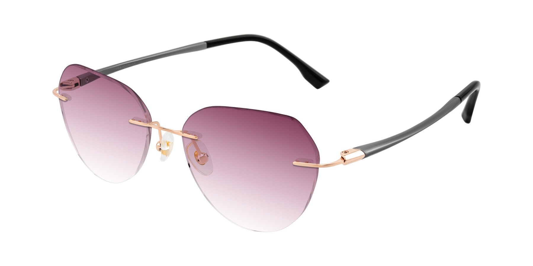 Angle of Noe in Rose Gold/Gray with Wine Gradient Lenses