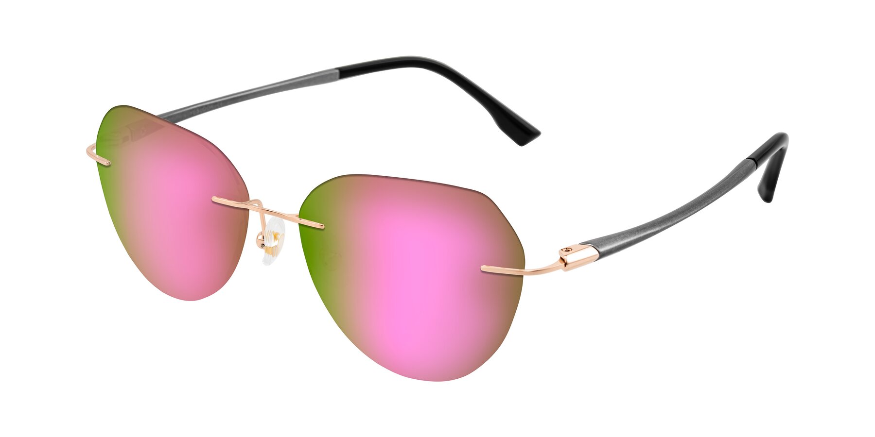 Angle of Noe in Rose Gold/Gray with Pink Mirrored Lenses
