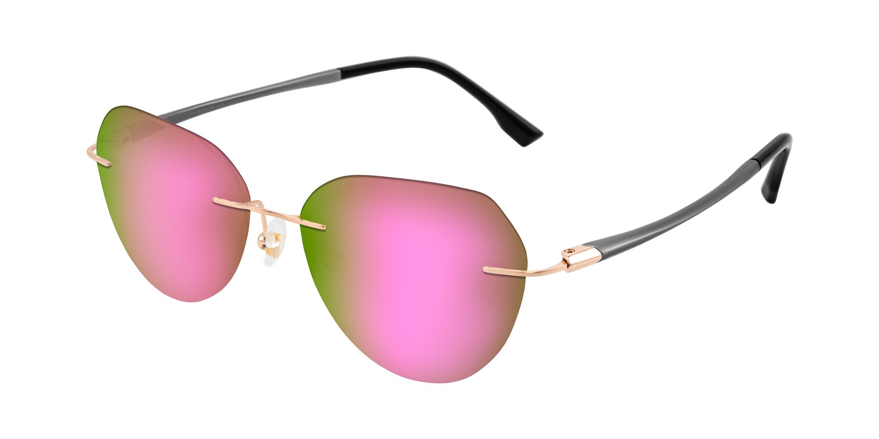 Angle of Noe in Rose Gold/Gray with Pink Mirrored Lenses