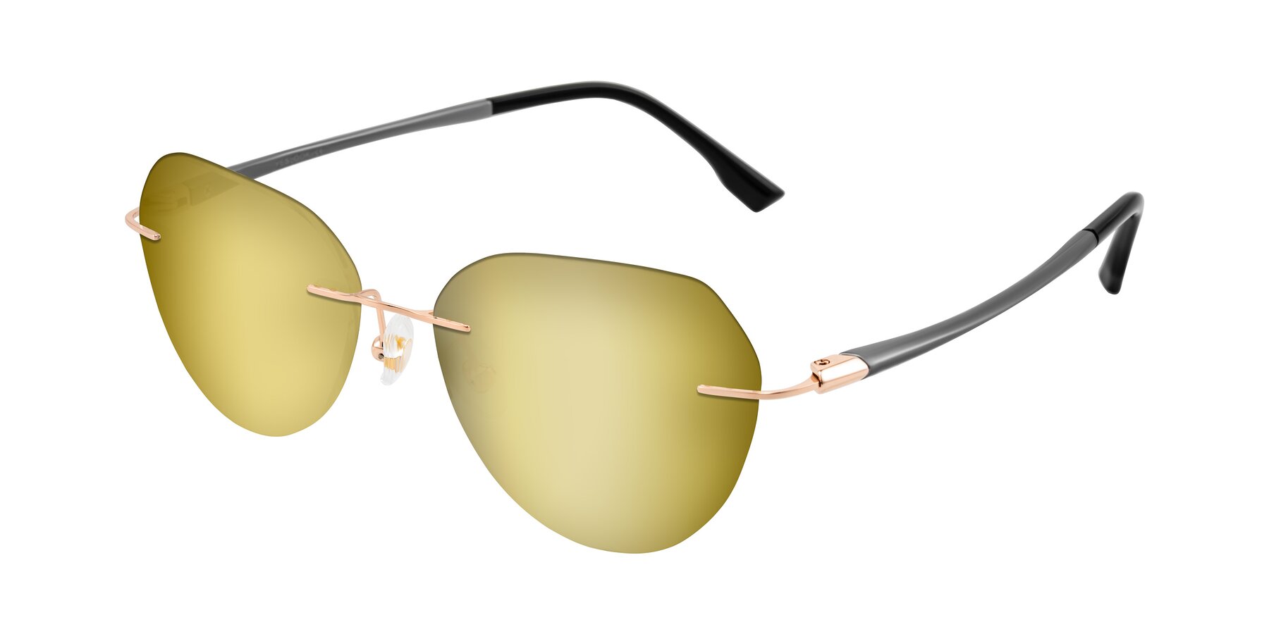 Angle of Noe in Rose Gold/Gray with Gold Mirrored Lenses