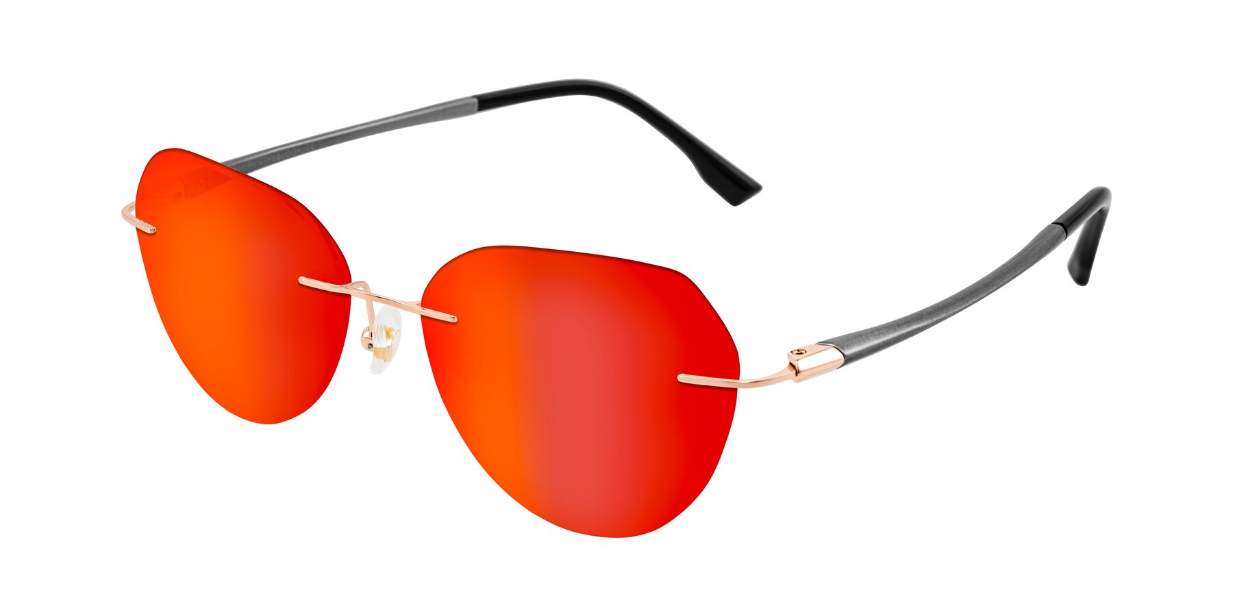 Angle of Noe in Rose Gold/Gray with Red Gold Mirrored Lenses