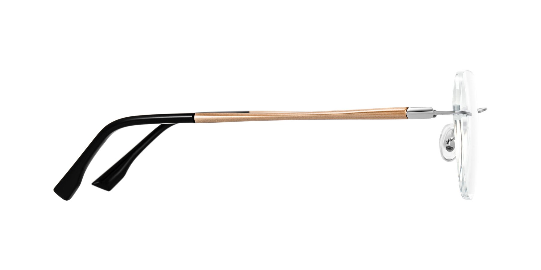 Side of Noe in Silver/Brown with Clear Eyeglass Lenses