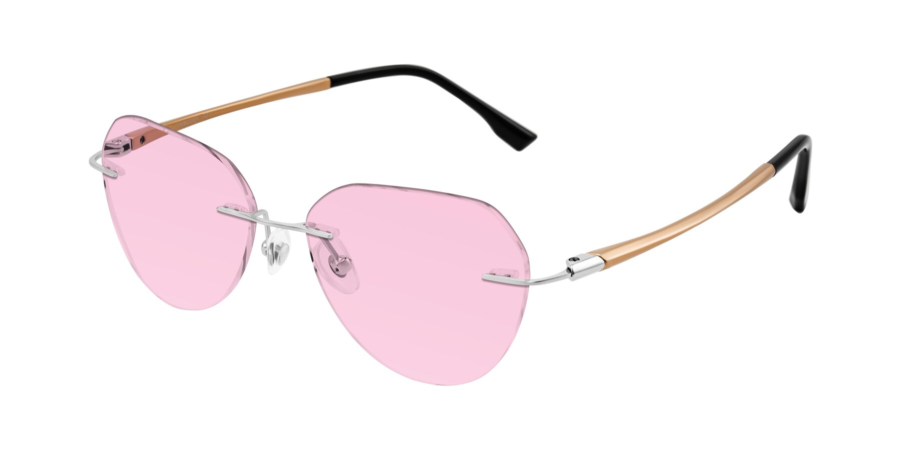 Angle of Noe in Silver/Brown with Light Pink Tinted Lenses