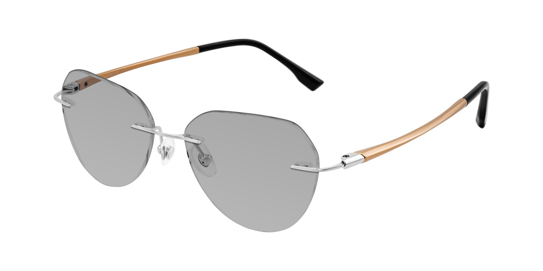 Angle of Noe in Silver/Brown with Light Gray Tinted Lenses