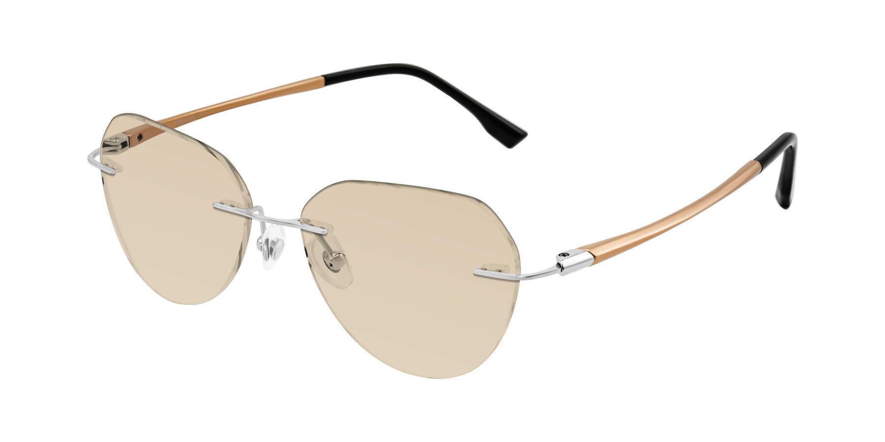 Angle of Noe in Silver/Brown with Light Brown Tinted Lenses