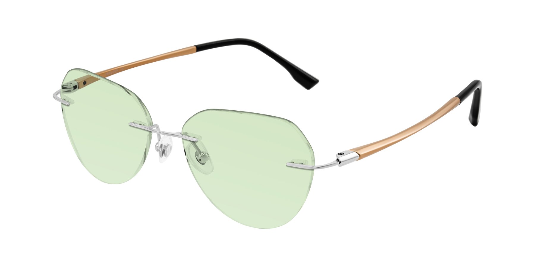 Angle of Noe in Silver/Brown with Light Green Tinted Lenses