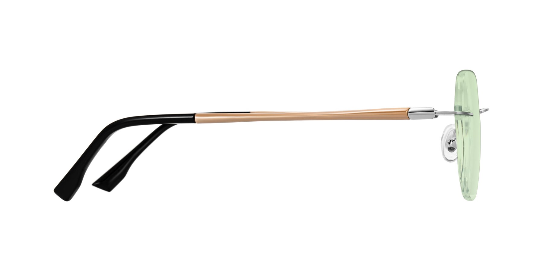 Side of Noe in Silver/Brown with Light Green Tinted Lenses