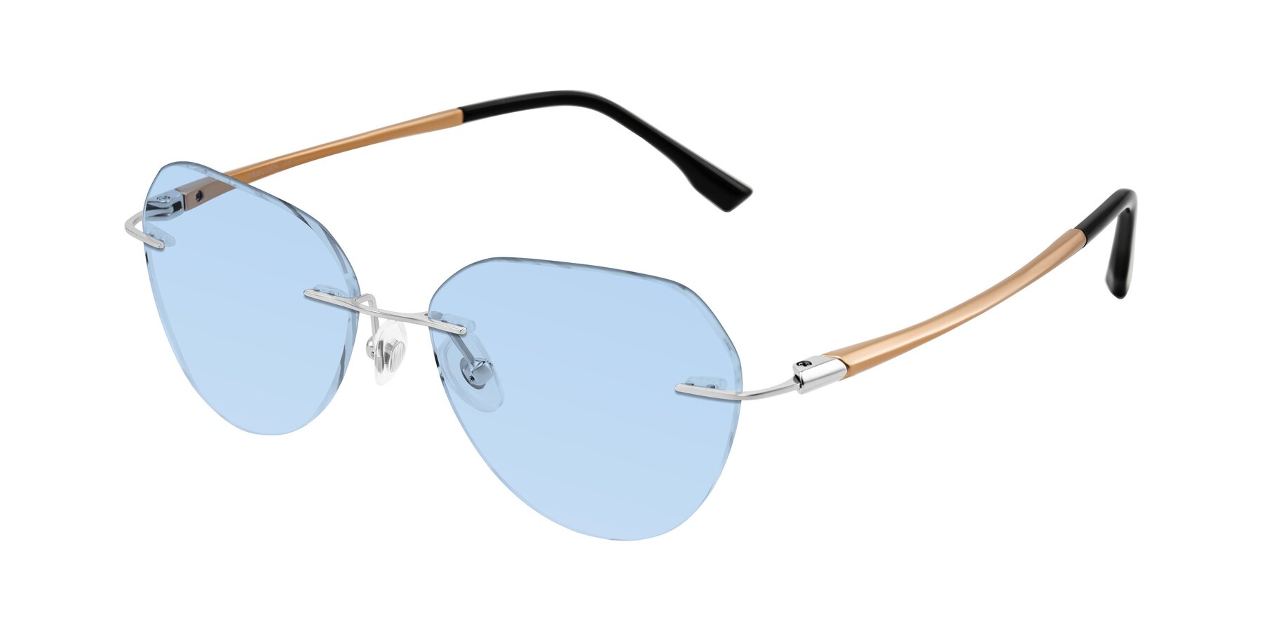 Angle of Noe in Silver/Brown with Light Blue Tinted Lenses