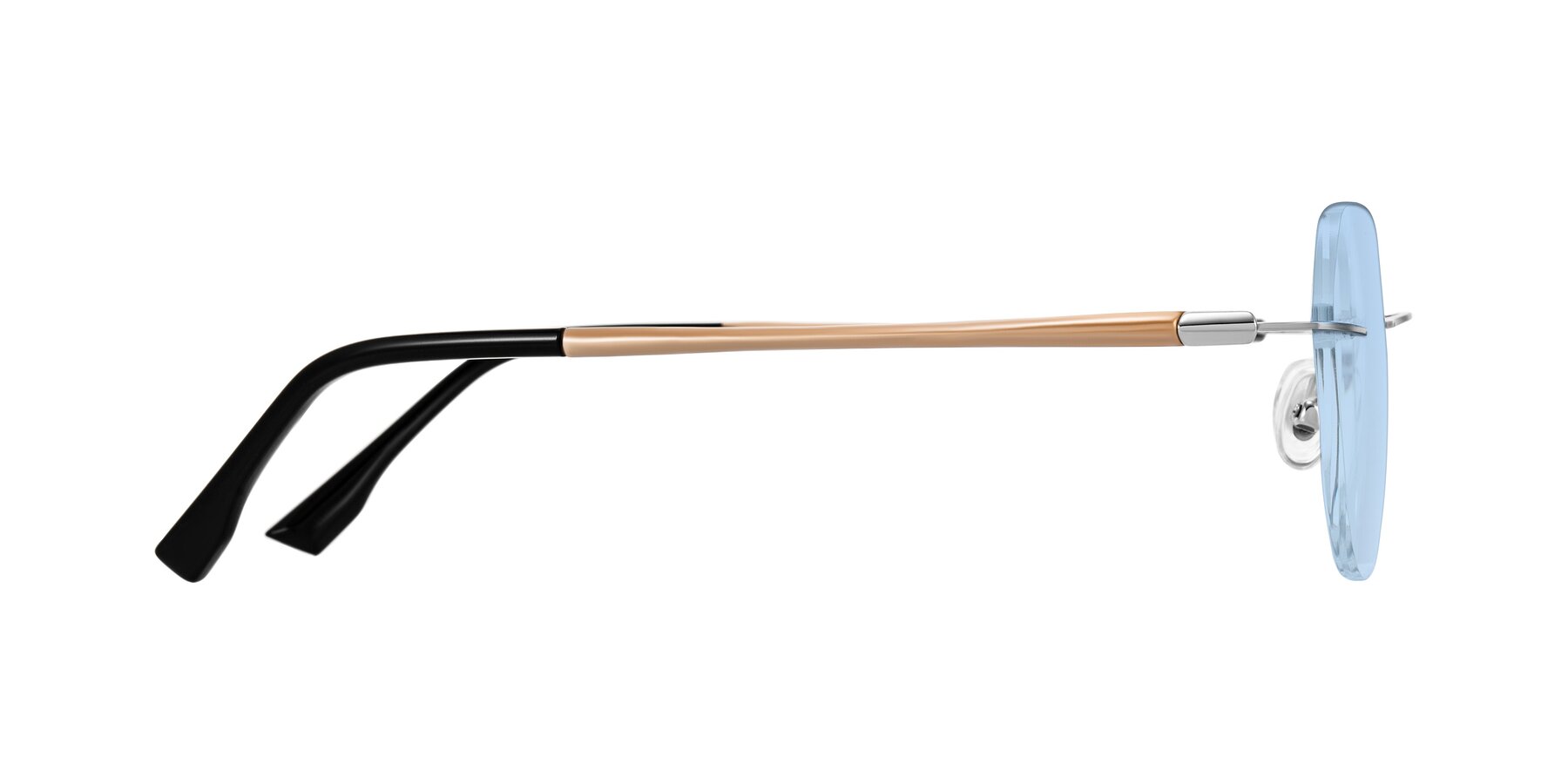 Side of Noe in Silver/Brown with Light Blue Tinted Lenses