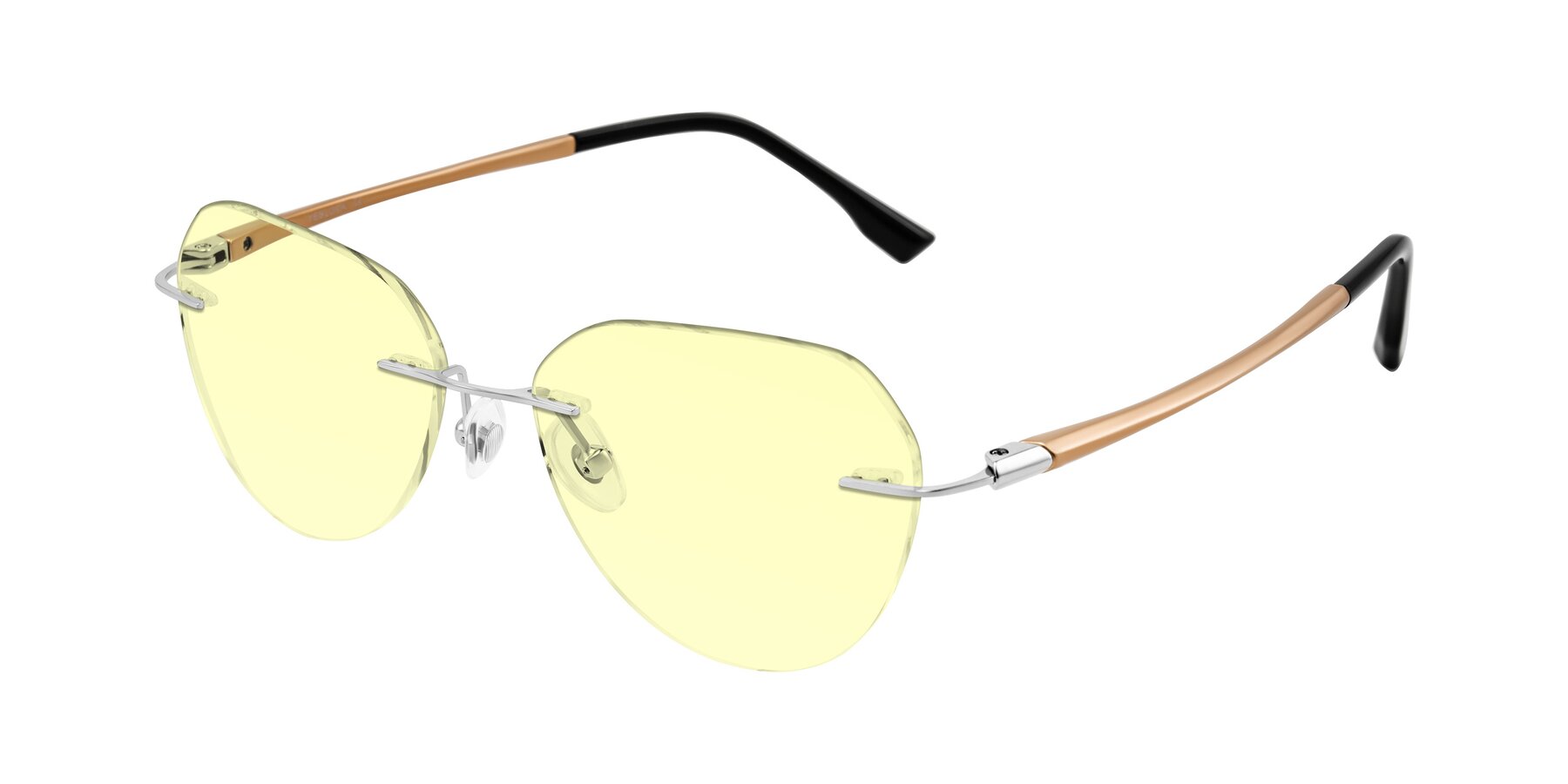 Angle of Noe in Silver/Brown with Light Yellow Tinted Lenses