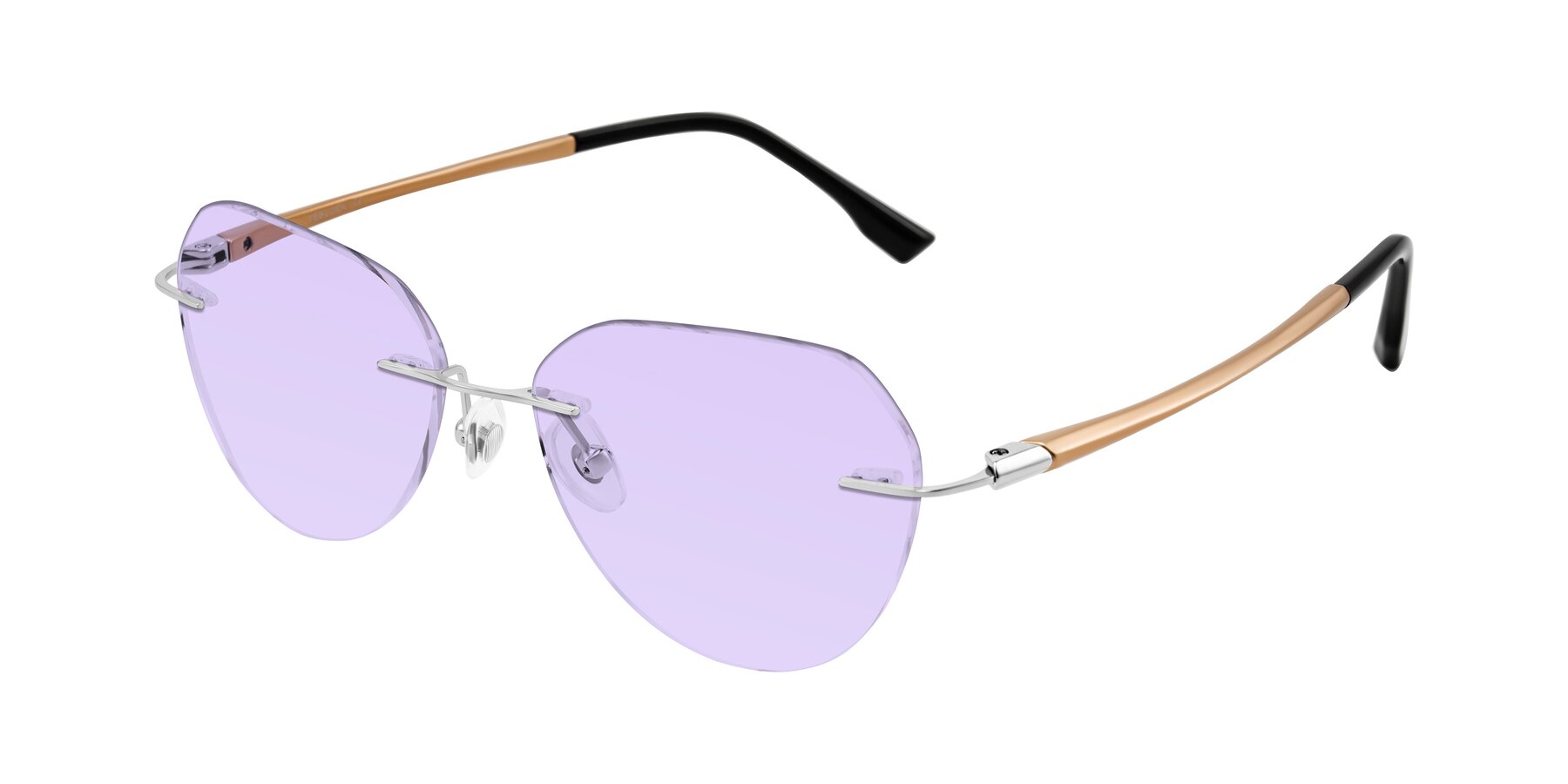 Angle of Noe in Silver/Brown with Light Purple Tinted Lenses