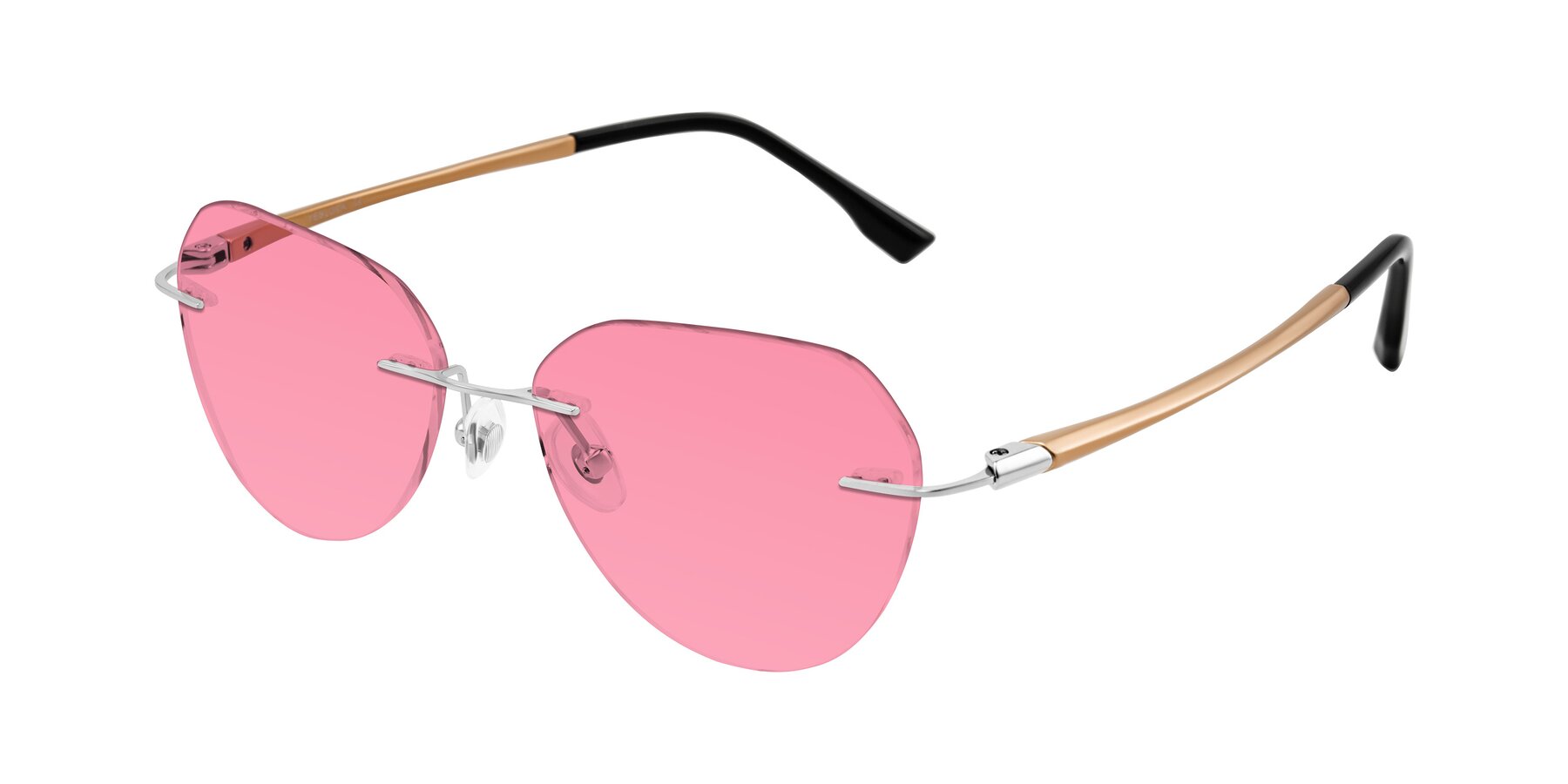 Angle of Noe in Silver/Brown with Pink Tinted Lenses